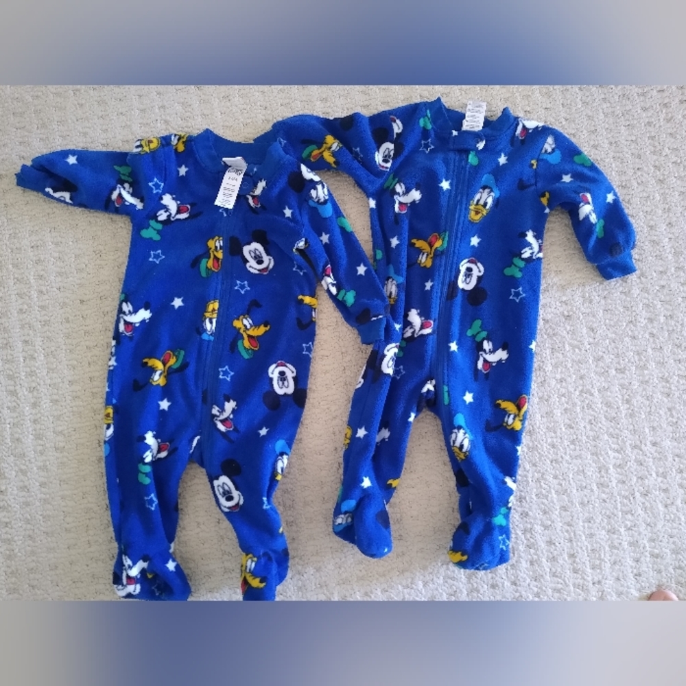 Two pairs of fleece footies